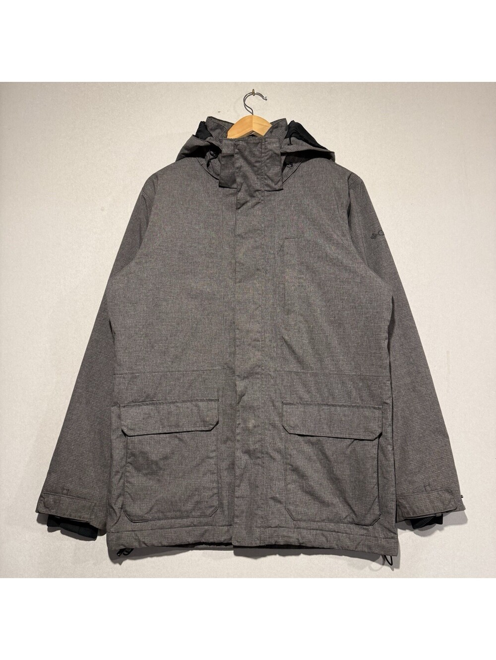 Columbia Omni-Heat Mens Hooded Jacket Waterproof Grey Insulated Parka S Men’s